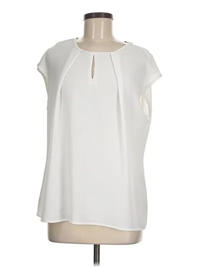 Pre-owned Kasper Sleeveless Blouse In White