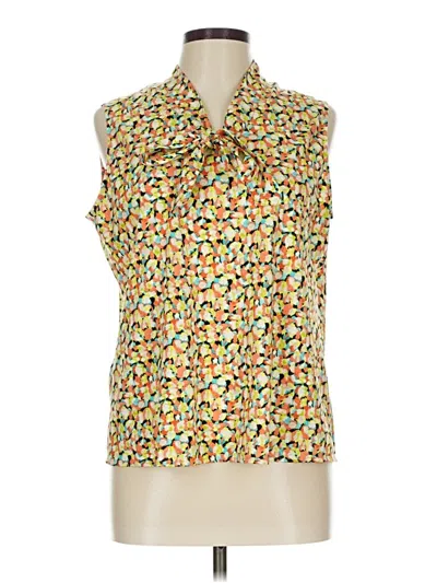Pre-owned Kasper Sleeveless Blouse In Yellow