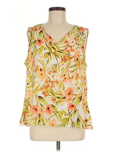 Pre-owned Kasper Sleeveless Blouse In Yellow