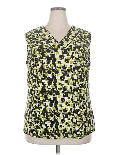 Pre-owned Kasper Sleeveless Blouse In Yellow