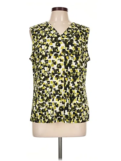 Pre-owned Kasper Sleeveless Blouse In Yellow