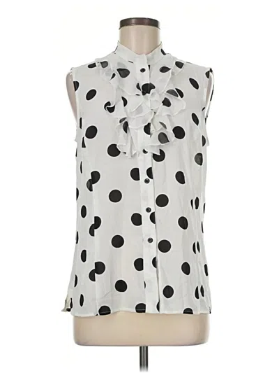 Pre-owned Kasper Sleeveless Button Down Shirt In Ivory