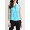 Kasper Sleeveless Tie Front Top In Purple