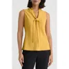 Kasper Sleeveless Tie Front Top In White