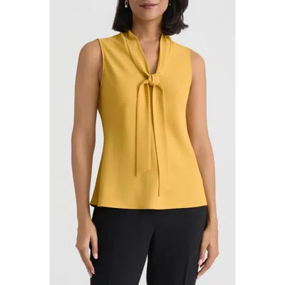 Kasper Sleeveless Tie Front Top In White