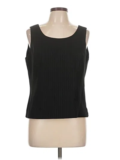 Pre-owned Kasper Sleeveless Top Black Scoop Neck Tops