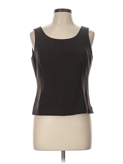 Pre-owned Kasper Sleeveless Top Black Scoop Neck Tops