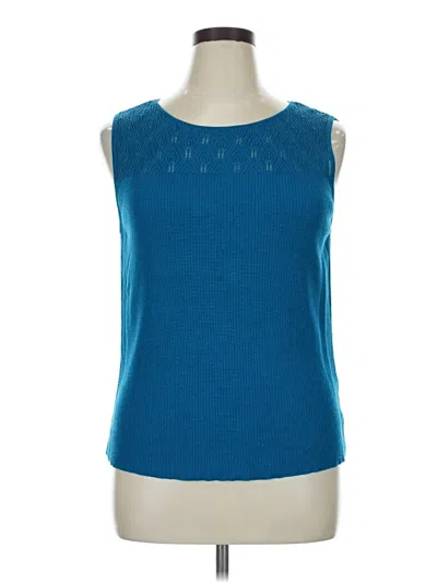 Pre-owned Kasper Sleeveless Top Blue Boatneck Tops