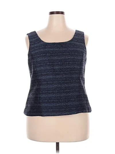 Pre-owned Kasper Sleeveless Top Blue Scoop Neck Tops