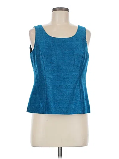 Pre-owned Kasper Sleeveless Top Blue Scoop Neck Tops