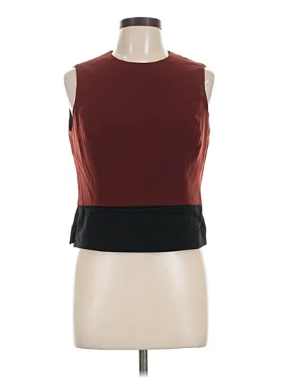 Pre-owned Kasper Sleeveless Top Burgundy Halter Neckline Tops