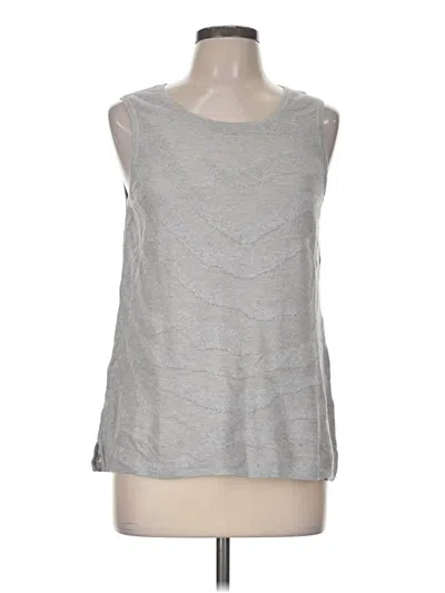 Pre-owned Kasper Sleeveless Top Gray Scoop Neck Tops