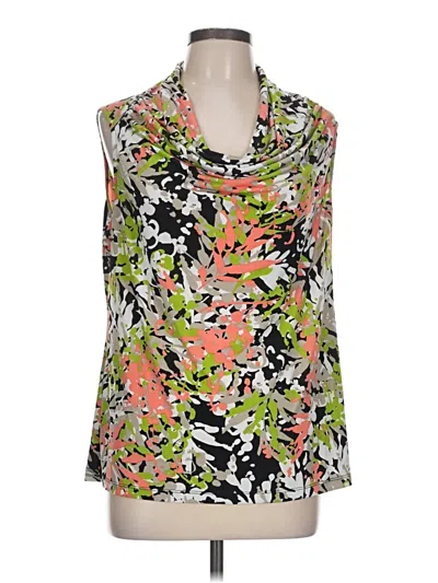 Pre-owned Kasper Sleeveless Top Green Cowl Neck Tops