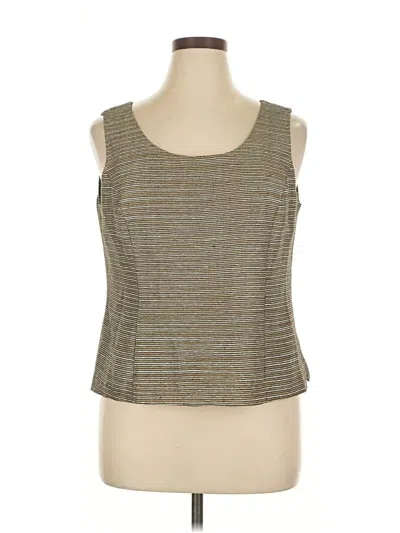 Pre-owned Kasper Sleeveless Top Green Scoop Neck Tops