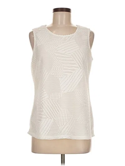 Pre-owned Kasper Sleeveless Top Ivory Boatneck Tops