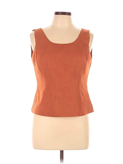 Pre-owned Kasper Sleeveless Top Orange Square Neckline Tops