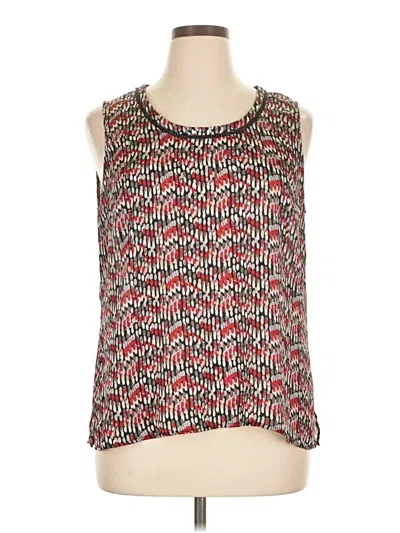 Pre-owned Kasper Sleeveless Top Red Scoop Neck Tops