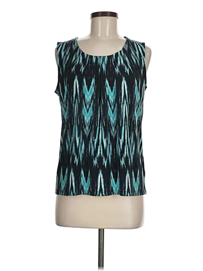 Pre-owned Kasper Sleeveless Top Teal Scoop Neck Tops