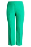 Kasper Plus Size Stretch-crepe Straight-fit Suit Pants In Apple Green