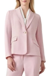 Kasper Slit Cuff Stretch Crepe Blazer In Tutu Pink