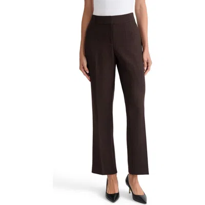 Kasper Straight Leg Ankle Pants In Brown