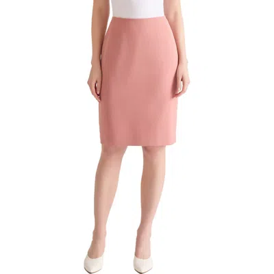Kasper Stretch Crepe Knee Length Pencil Skirt In Pink