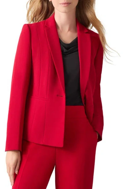 Kasper Stretch Crepe One-button Blazer In Red