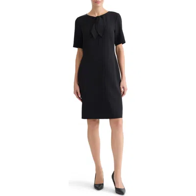Kasper Stretch Crepe Sheath Dress In Black