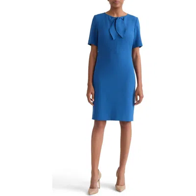 Kasper Stretch Crepe Sheath Dress In Blue