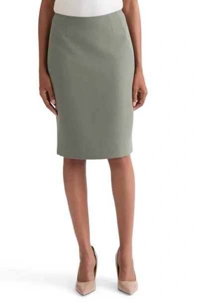 Kasper Stretch Crepe Slim Skirt In Multi