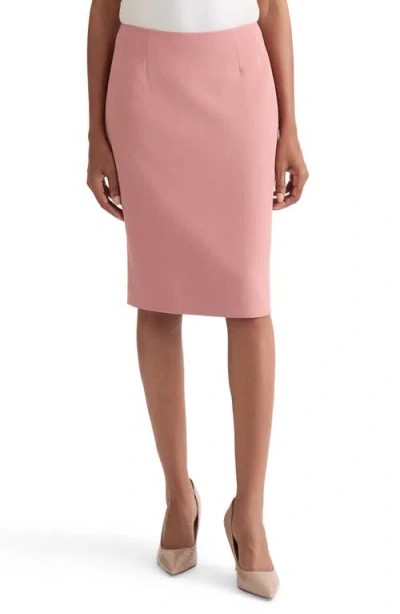 Kasper Stretch Crepe Slim Skirt In Multi
