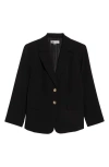 Kasper Stretch Crepe Two-button Blazer In Black