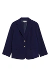 Kasper Stretch Crepe Two-button Blazer In Blue