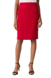 Kasper Plus Size Stretch-crepe Skimmer Pencil Skirt In Fire Red