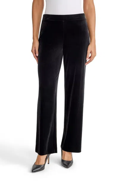 Kasper Stretch Wide Leg Pants In Black
