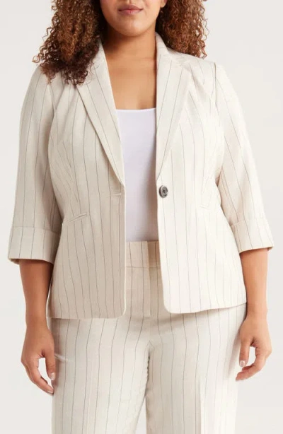 Kasper Stripe One-button Blazer