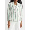 Kasper Stripe One-button Blazer In White