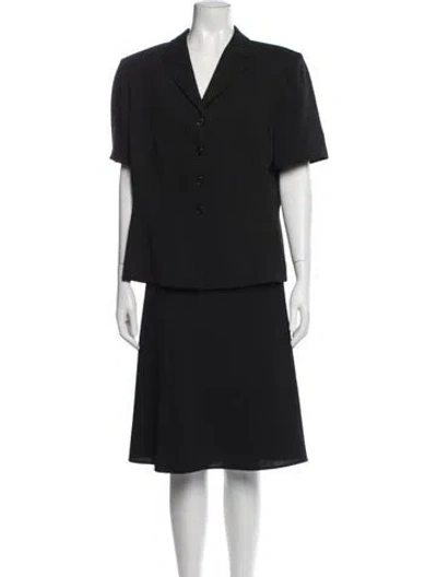 Pre-owned Kasper Striped Skirt Suit In Black