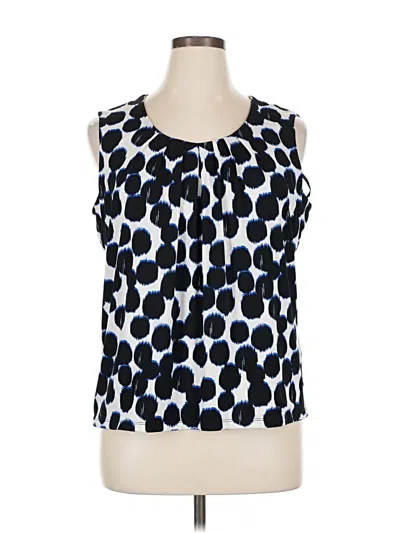 Pre-owned Kasper Tank Top Blue Tie Neck Tops