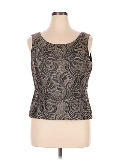 Pre-owned Kasper Tank Top Brown Strapless Neckline Tops