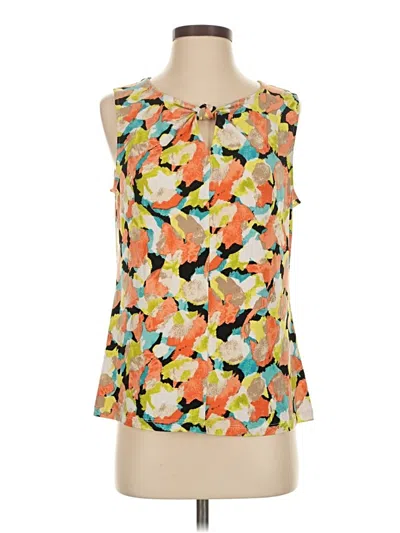 Pre-owned Kasper Tank Top Orange Strapless Neckline Tops