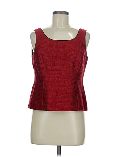 Pre-owned Kasper Tank Top Red Square Neckline Tops