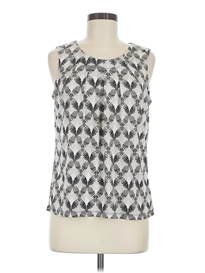 Pre-owned Kasper Tank Top Silver Halter Neckline Tops