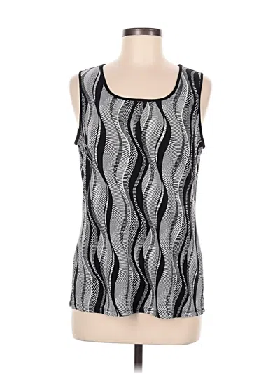 Pre-owned Kasper Tank Top Silver Square Neckline Tops