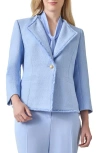 Kasper Textured One-button Jacket In California Sky