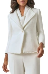 Kasper Textured One-button Jacket In Vanilla Ice