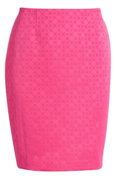 Kasper Textured Zip Pencil Skirt In Pink
