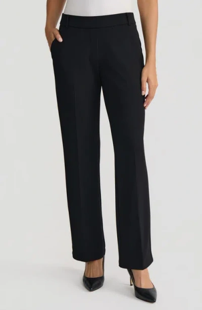 Kasper The Audrey Pull-on Straight Leg Trousers In Black