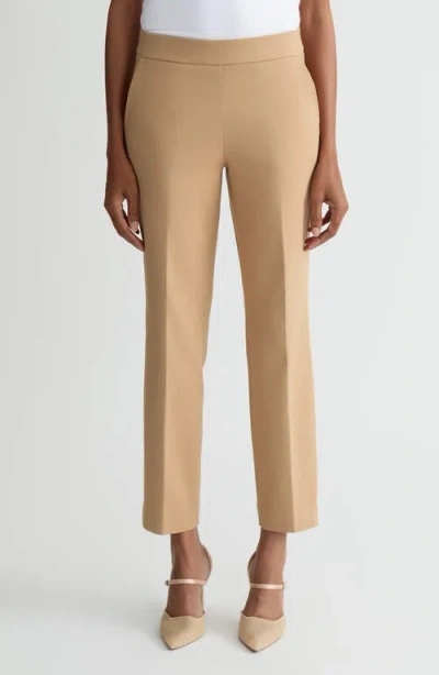 Kasper The Audrey Pull-on Straight Leg Pants In Brown