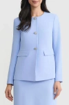 Kasper Three-button Peplum Jacket In Blue
